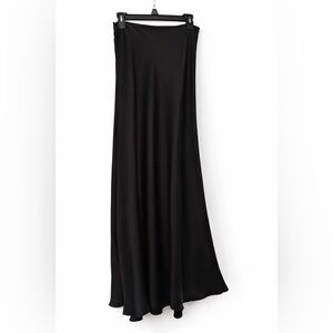 Black Satin-Feel Ankle Length Skirt – Size Medium